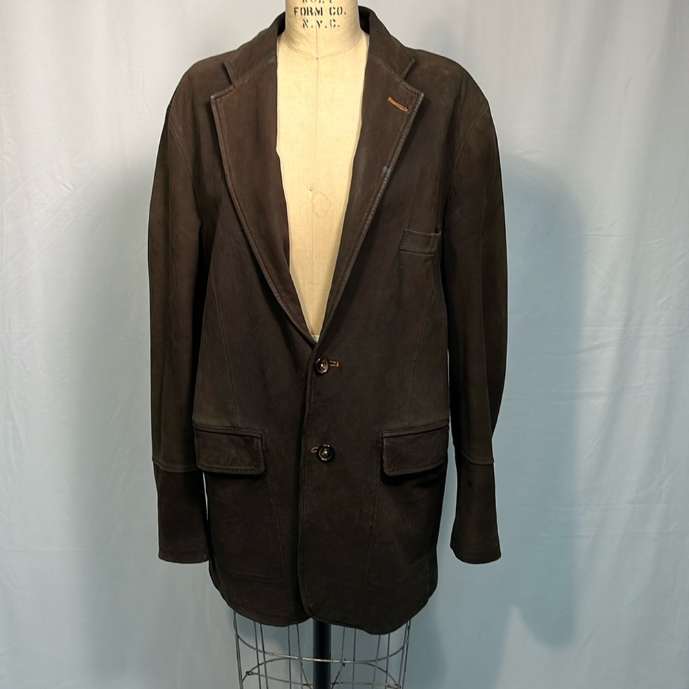 Robert Graham Brown Leather Distressed Jacket